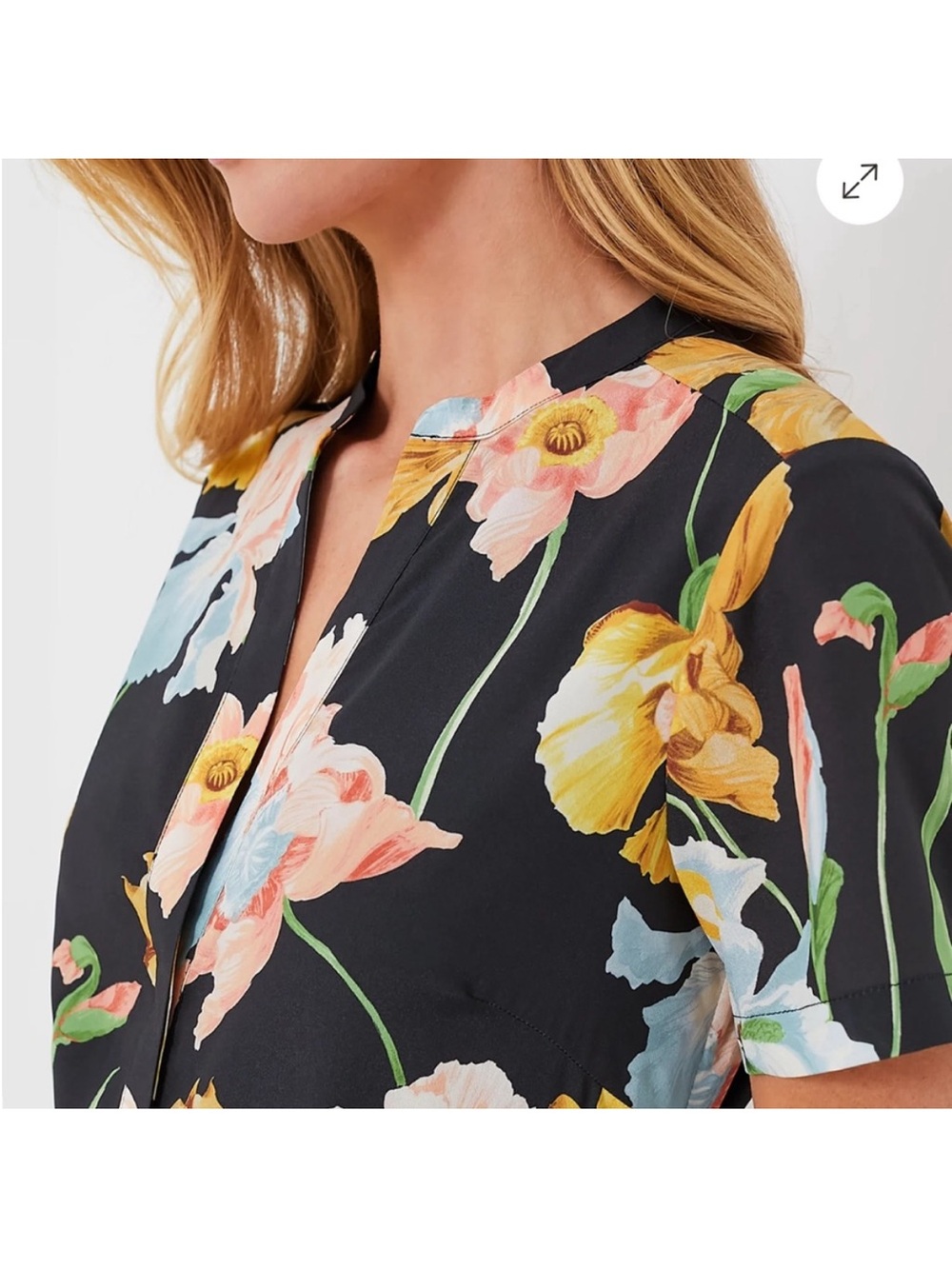 NWT  Tuckernuck Moonlit Iris Camille Midi Dress featuring a black floral print - Picture 4 of 7